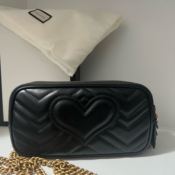 Gucci GG Marmont Triple Zip Leather Chain Bag - Picture 2 of 5